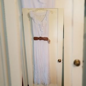 White cotton belted dress